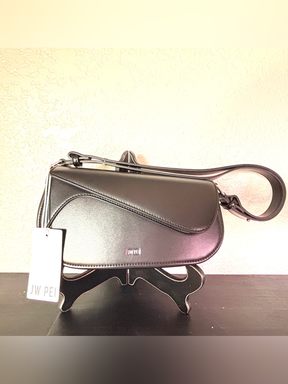 NEW JW PEI Addisyn Shoulder Bag - Black Vegan Leather